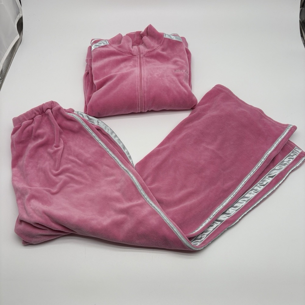 VTG Mary Kay Corporate Promo Avia Pink Velour Tracksuit Set Women's XL Full Zip